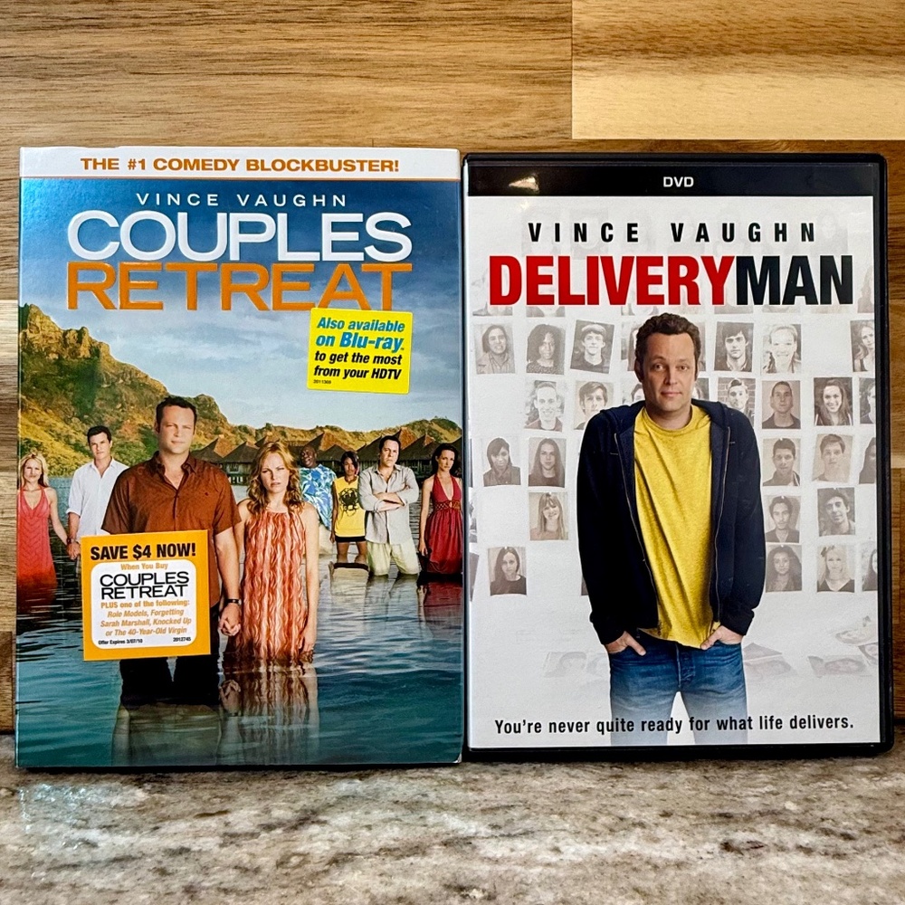 📀 Vince Vaughn DVD Bundle – Couples Retreat + Delivery Man 😂✨